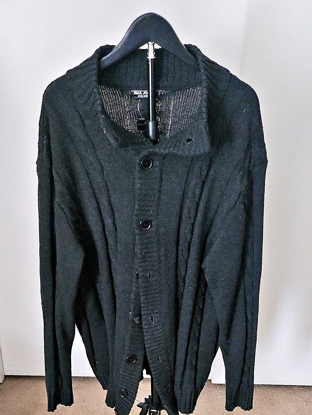 Paul Jones Black Button Front Cardigan